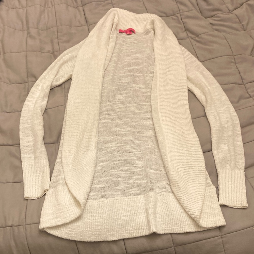 Lilly Pulitzer white cardigan with slight  sheen
